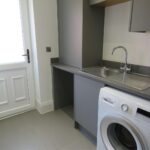 Utility room with Bosch laundry machine and sink