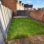 Back garden with patio in 3 bedroom house to rent in Milton Keynes