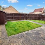 Private back garden with shed in Milton Keynes rental property